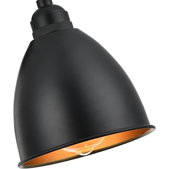 3 Pack Industrial Farmhouse Ceiling Hanging Pendant Light Fixtures Black Gold - Picture 4 of 14